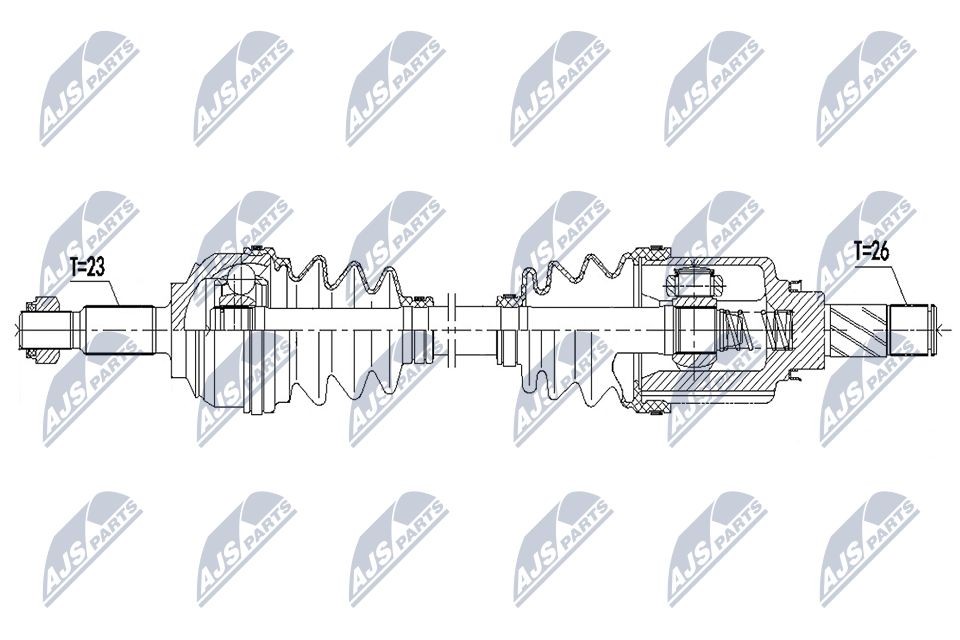 NTY NPW-RE-191: Veovõll esisild vasakul, 623mm