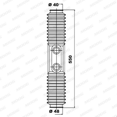 MOOG K150021: Bälgsats, styrsystem framaxel vänster, framaxel höger