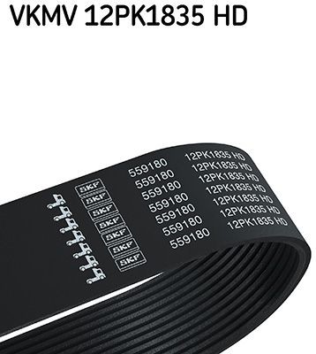 SKF VKMV 12PK1835 HD: Curea transmisie cu caneluri 1835mm, Numar nervuri: 12