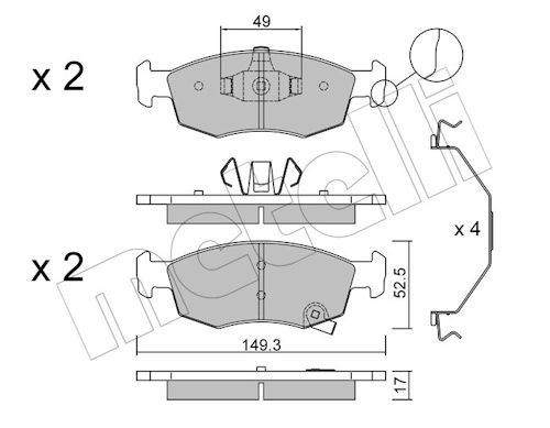 METELLI 22-0274-6: Piduriklotsid