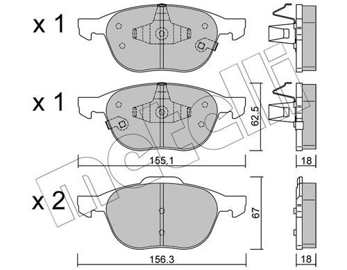 METELLI 22-0534-2: Piduriklotsid