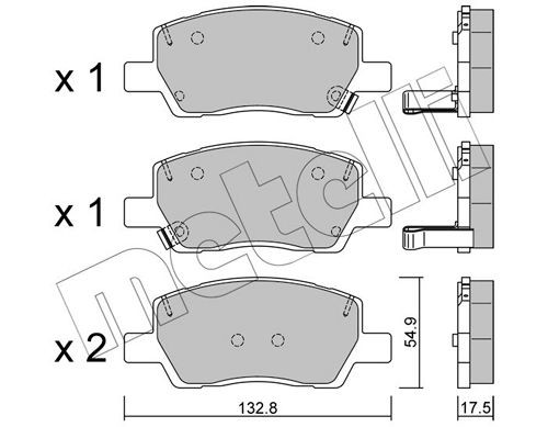 METELLI 22-1296-0: Piduriklotsid