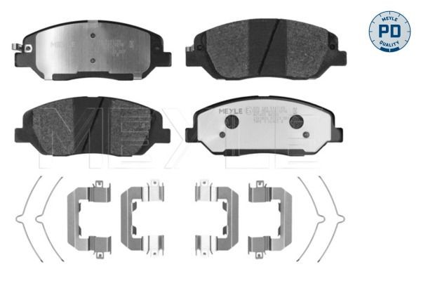 MEYLE 025 243 5117/PD: Piduriklotsid MEYLE-PD: Advanced performance and design. Esisild, koos kokkusurumisvastase plekiga