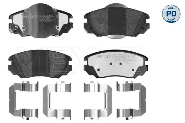 MEYLE 025 244 1519/PD: Piduriklotsid MEYLE-PD: Advanced performance and design. Esisild, koos kokkusurumisvastase plekiga