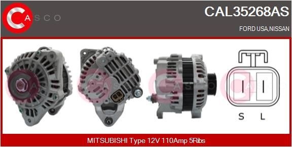CASCO CAL15418AS: Dynamo 140A, med integrert regulator