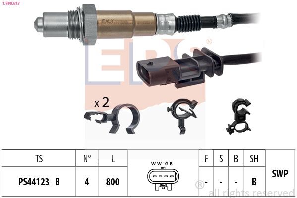 EPS 1.998.613: Lambda andur Made in Italy - OE Equivalent