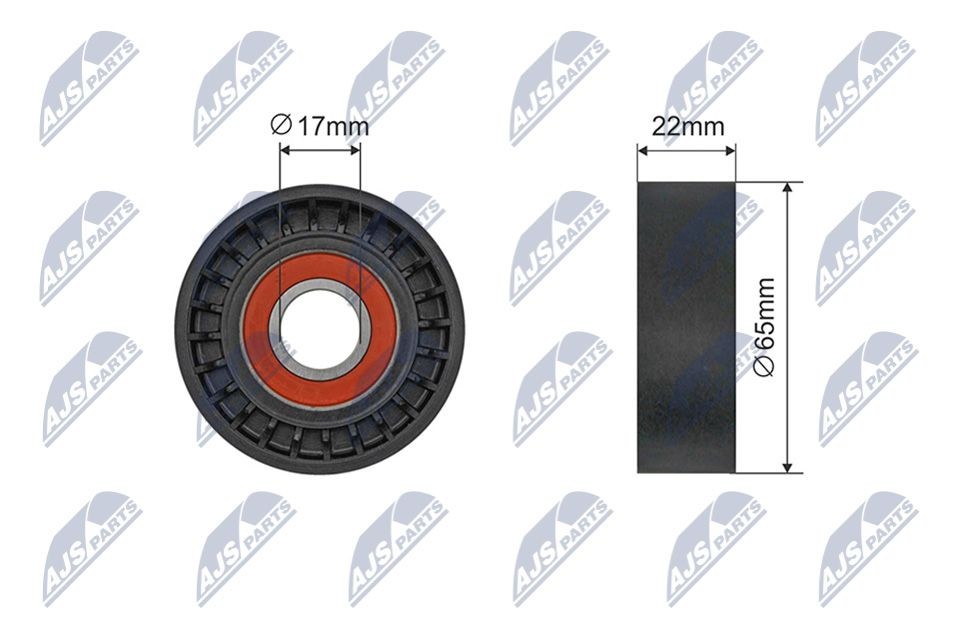 NTY RNK-ME-072: Seade- / juhtrull, soonrihm Ø: 65mm, Ø: 65mm