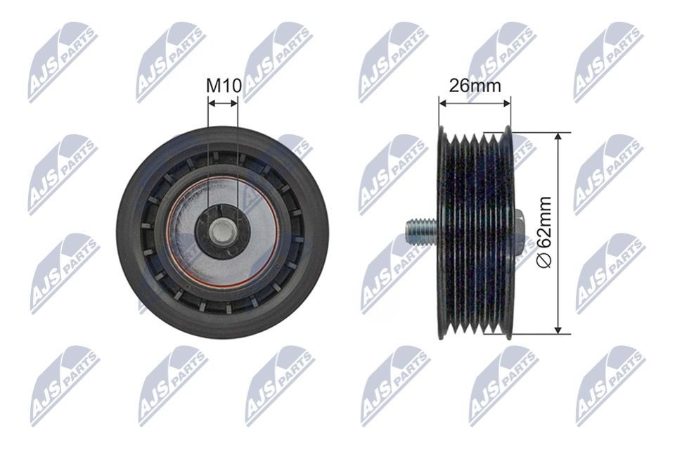 NTY RNK-SA-007: Seade- / juhtrull, soonrihm Ø: 62mm, Ø: 62mm