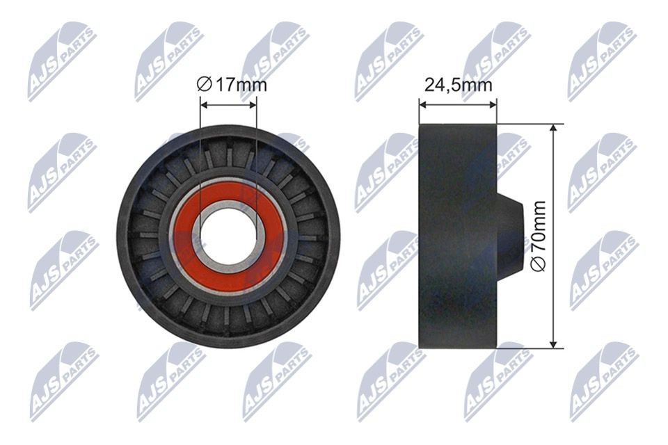 NTY RNK-VV-020: Pingutusrull, soonrihm Ø: 70mm, Ø: 70mm