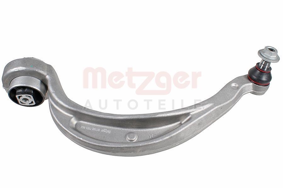 METZGER 58171002: Brat, suspensie roata Axa fata dreapta, partea de jos, spate, Aluminiu, cu bucsa de cauciuc, cu articulatie de sarcina/ghidare
