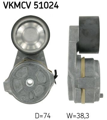 SKF VKMCV 51024: Rola intinzator, curea transmisie Ř: 74mm