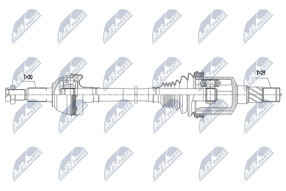 NTY NPW-CH-116: Drivaksel bakaksel, 850mm