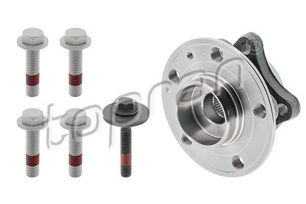 TOPRAN 600 309: Kit de roulement de roue Essieu avant gauche, Essieu avant droit, avec vis/boulons, Roulement de roue intégré au moyeu de roue