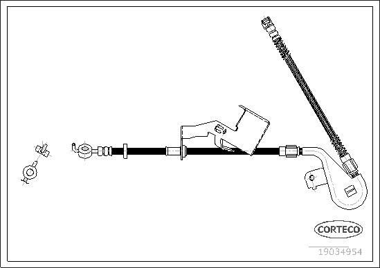 CORTECO 19034954: Pidurivoolik esisild paremal, 450mm