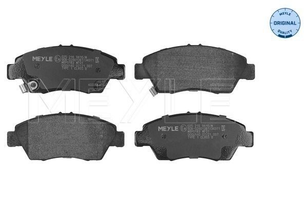 MEYLE 025 216 9416/W: Plăcuțe de frână punte fata, cu tabla anti scartait, ORIGINAL Quality