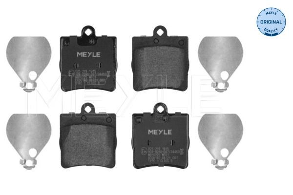 MEYLE 025 219 1915: Piduriklotsid Tagasild, koos kokkusurumisvastase plekiga, ORIGINAL Quality
