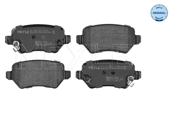 MEYLE 025 234 1715/W: Plăcuțe de frână puntea spate, cu tabla anti scartait, ORIGINAL Quality