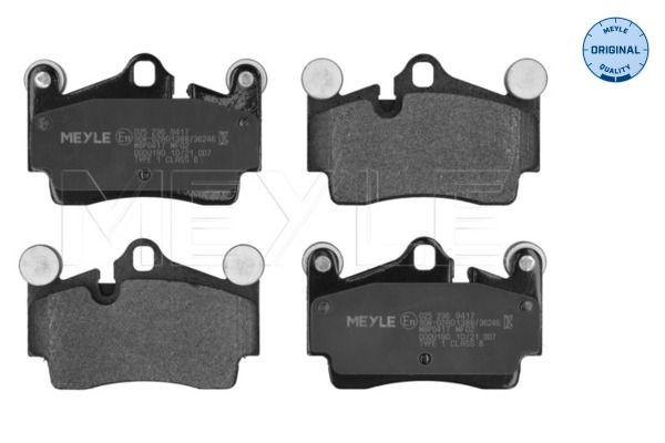 MEYLE 025 236 9417: Piduriklotsid Tagasild, koos kokkusurumisvastase plekiga, ORIGINAL Quality