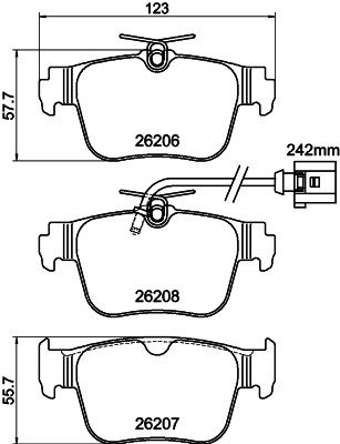 HELLA 8DB 355 044-901: Piduriklotsid