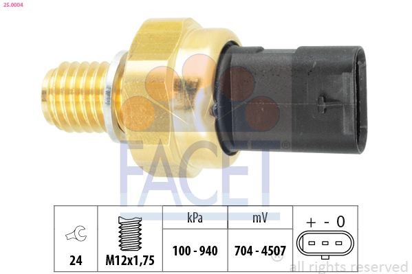 FACET 25.0004: Siuntimo blokas, alyvos slėgis Made in Italy - OE Equivalent