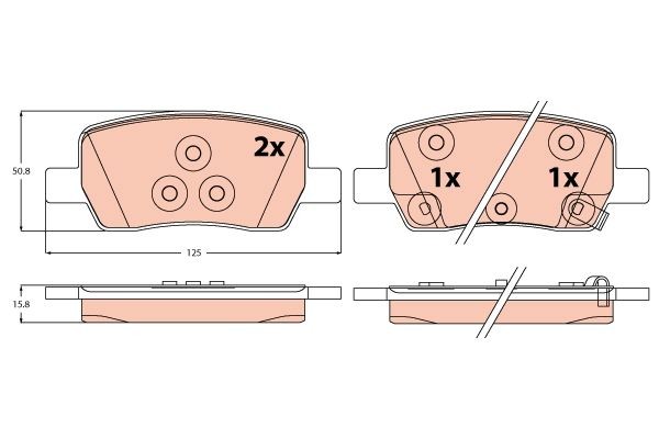 TRW GDB2368: Kit pastiglie freni