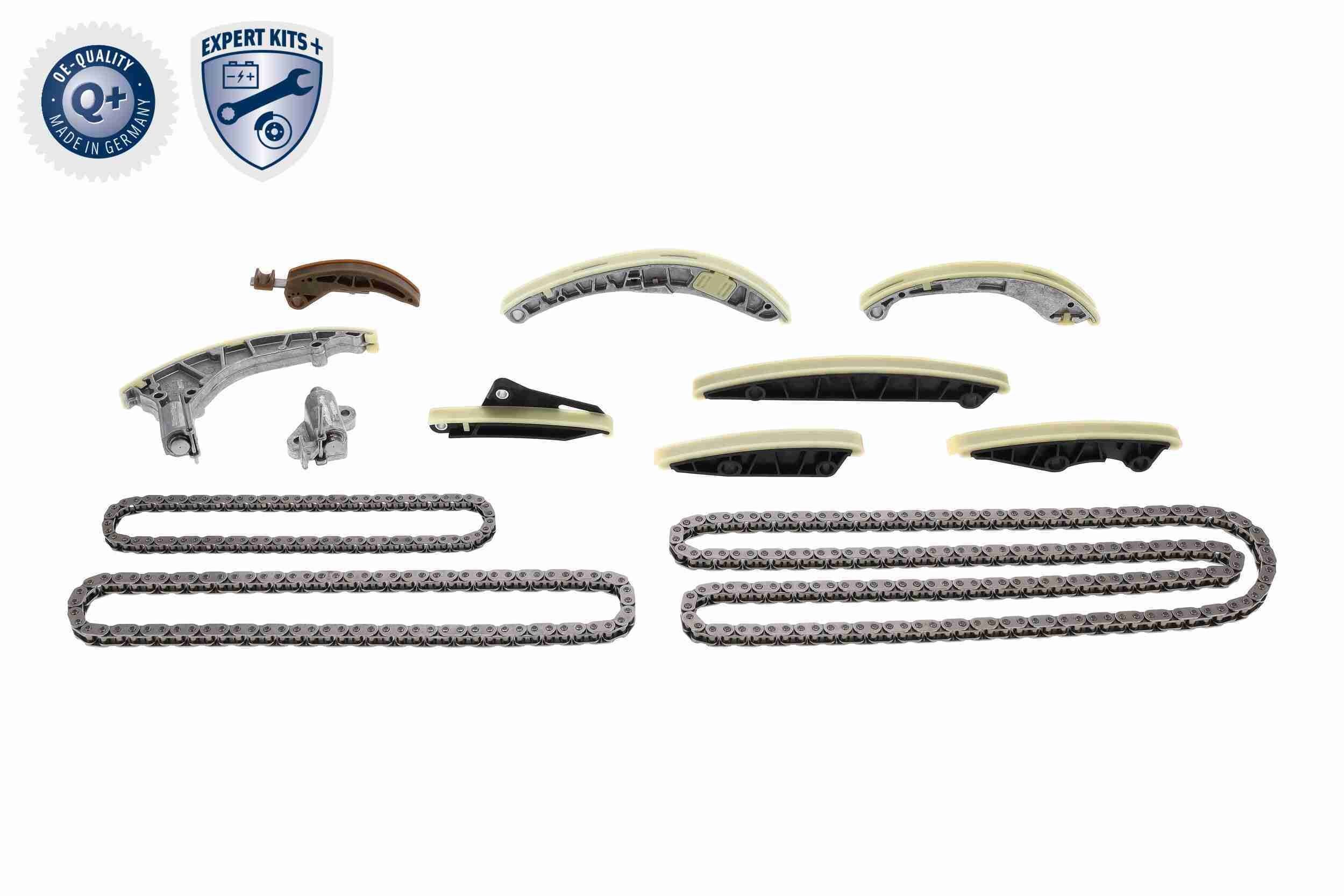 VAICO V10-10031-BEK: Kit lanț de distribuție Q+, original equipment manufacturer quality MADE IN GERMANY cu sina de culisare, cu intinzator lant, fara roata dintata, pt. arbore cu came