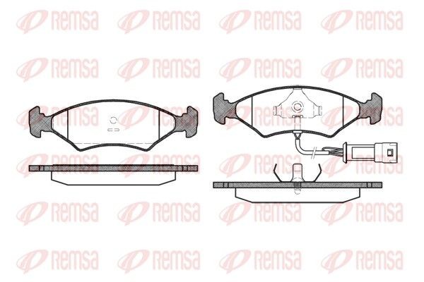 REMSA 0119.32: Plaquettes de frein Essieu avant, avec accessoires, avec ressort, avec feuille collante