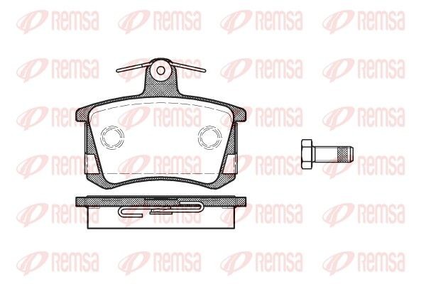 REMSA 0135.40: Plaquettes de frein Essieu arrière, avec accessoires, avec ressort, avec feuille collante, avec vis/boulons