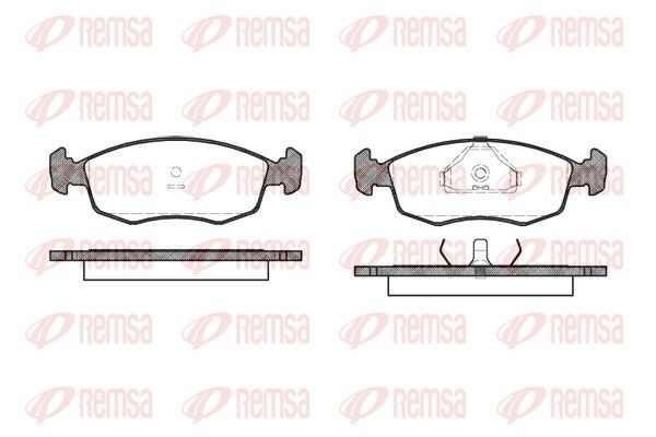 REMSA 0172.00: Plaquettes de frein Essieu avant, avec accessoires, avec ressort, avec feuille collante