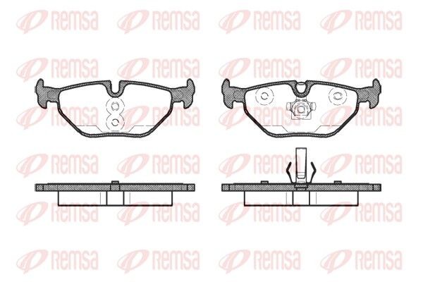 REMSA 0265.41: Plaquettes de frein Essieu arrière, avec accessoires, avec ressort, avec feuille collante