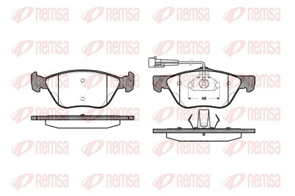 REMSA 0589.02: Plaquettes de frein Essieu avant, avec accessoires, avec ressort, avec feuille collante