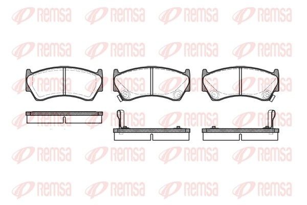 REMSA 0592.02: Plaquettes de frein Essieu avant, avec accessoires, avec feuille collante
