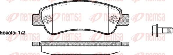 REMSA 1238.00: Piduriklotsid Tagasild, koos lisadega, koos kleepfooliumiga, koos kruvidega