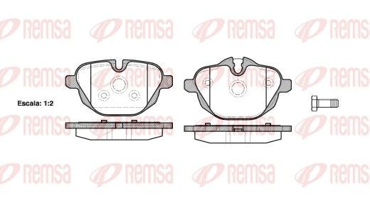 REMSA 1421.00: Juego de pastillas de freno Eje trasero, con accesorios, con lámina adhesiva, con tornillos