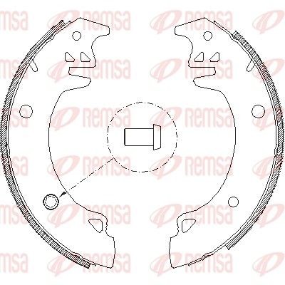 REMSA 4037.00: Piduriklotside komplekt Tagasild, 255mm, koos lisadega, ilma vardata