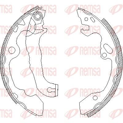 REMSA 4040.00: Piduriklotside komplekt Tagasild, 203mm, koos kangiga