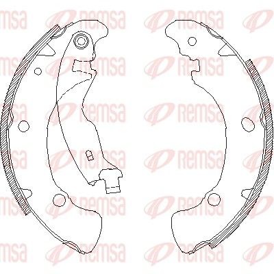 REMSA 4041.00: Piduriklotside komplekt Tagasild, 203mm, koos kangiga