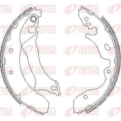 REMSA 4042.00: Piduriklotside komplekt Tagasild, 228,6mm, koos kangiga