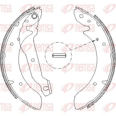 REMSA 4054.00: Piduriklotside komplekt Tagasild, 228,6mm, koos kangiga