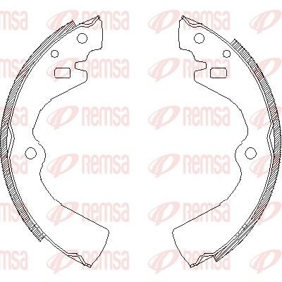 REMSA 4127.00: Set saboti frana puntea spate, 228,6mm, fara levier