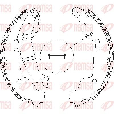 REMSA 4145.00: Set saboti frana puntea spate, 180mm, cu pârghie, cu acceasorii