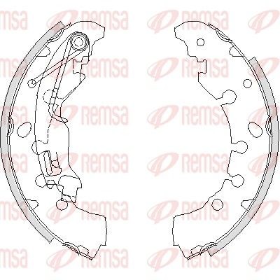 REMSA 4161.00: Set saboti frana puntea spate, 203mm, cu pârghie