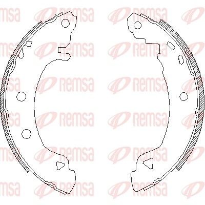 REMSA 4182.04: Piduriklotside komplekt Tagasild, 203mm, koos lisadega, ilma vardata