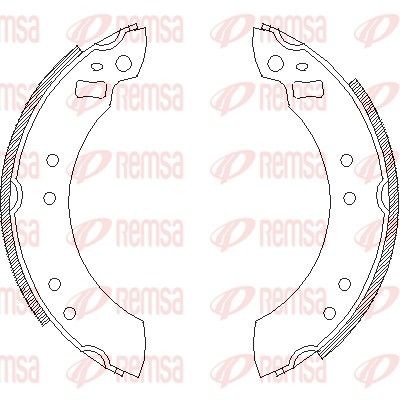REMSA 4253.00: Set saboti frana puntea spate, 203mm, fara levier