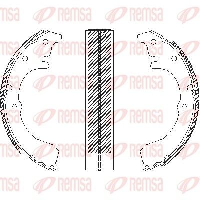 REMSA 4333.00: Set saboti frana puntea spate, 200mm, fara levier