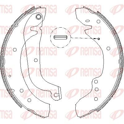 REMSA 4718.01: Piduriklotside komplekt Tagasild, 254mm, koos kangiga