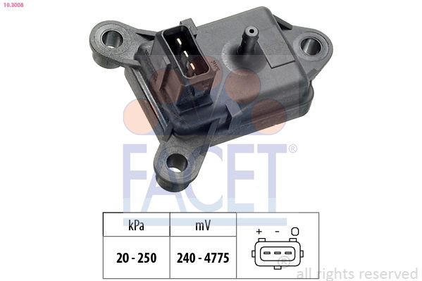 FACET 10.3008: Sensore pressione aria, Aggiustaggio altimetrico Made in Italy - OE Equivalent