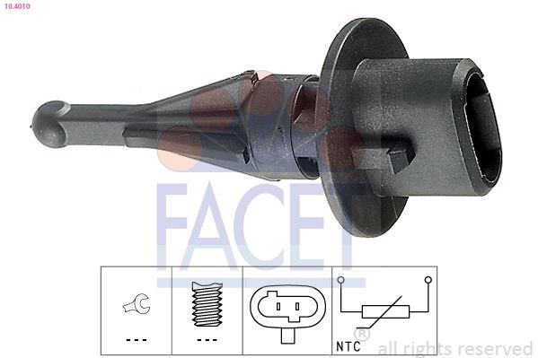FACET 10.4010: Andur, sisendõhu temperatuur ilma kinnituskammitsata, Made in Italy - OE Equivalent