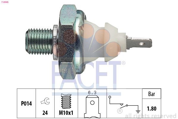 FACET 7.0045: Senzor presiune ulei Made in Italy - OE Equivalent
