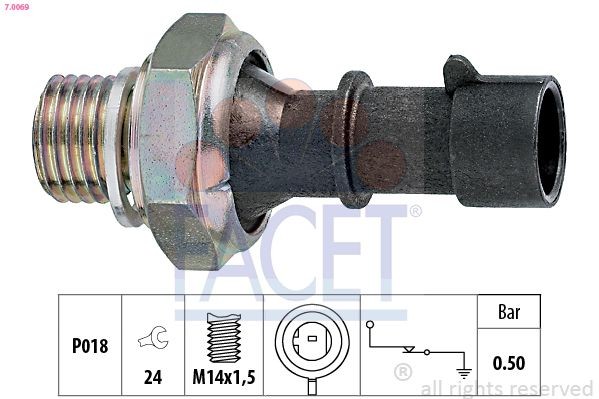 FACET 7.0069: Õlisurvelülitus Made in Italy - OE Equivalent